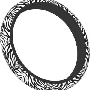 Zebra Steering Wheel Covers Non Slip Neoprene Stripe Pattern Steering Wheel Protector Cover Universal 15 inch for Women Men Car Trucks