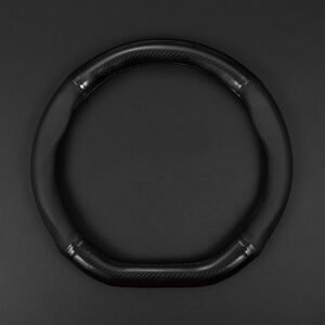 1 Pack Car Breathable Steering Wheel Cover, Wear -Resistant Steering Wheel Sleeve, Carbon Fiber Non-Slip Steering Wheel Protector, Four Seasons Universal Steering Wheel Set (Black #D -Shaped)