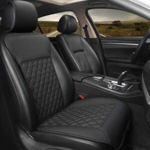 Car Seat Cover,Breathable Universal PU Front Car Seat Protector,Non-Wrapped Bottom with Backrest
