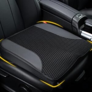 Car Seat Cushion, Comfortable Memory Foam Seat Pillow for Driving, Sciatica-Back Pain Relief, Cushion for Car-Truck, Office, Wheelchair - Black